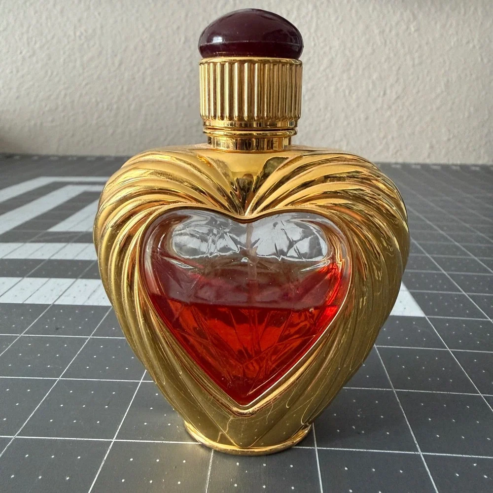 Vintage Victorias Secret Rapture Gold Heart Bottle Cologne Spray 1.7 oz 50ml